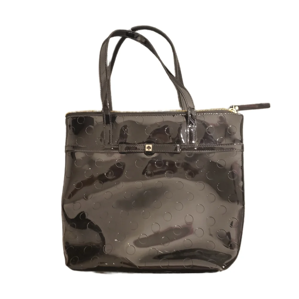 Kate Spade Black Jeralyn Camellia Street Tote Bag with Bow